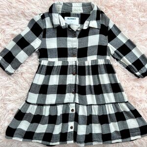 Buffalo check tiered long sleeve dress 🖤🤍